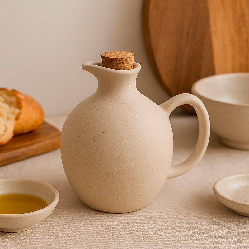 Aceitera De Cerámica Con Tapa De Corcho 500 ml