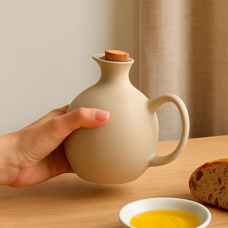 Aceitera De Cerámica Con Tapa De Corcho 500 ml