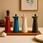 Aceitera De Cerámica Con Tapa Para Salsas Y Condimentos