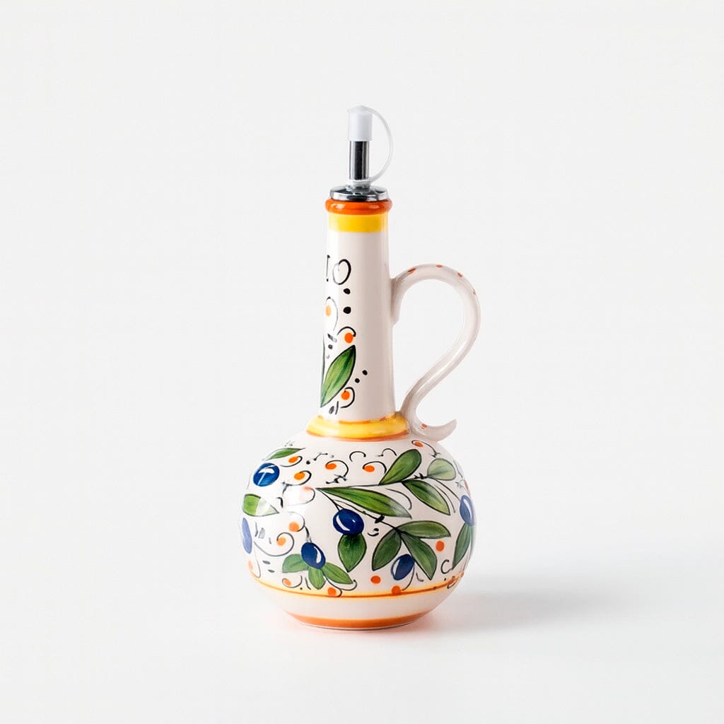 Aceitera de Cerámica Decorada con Tapa