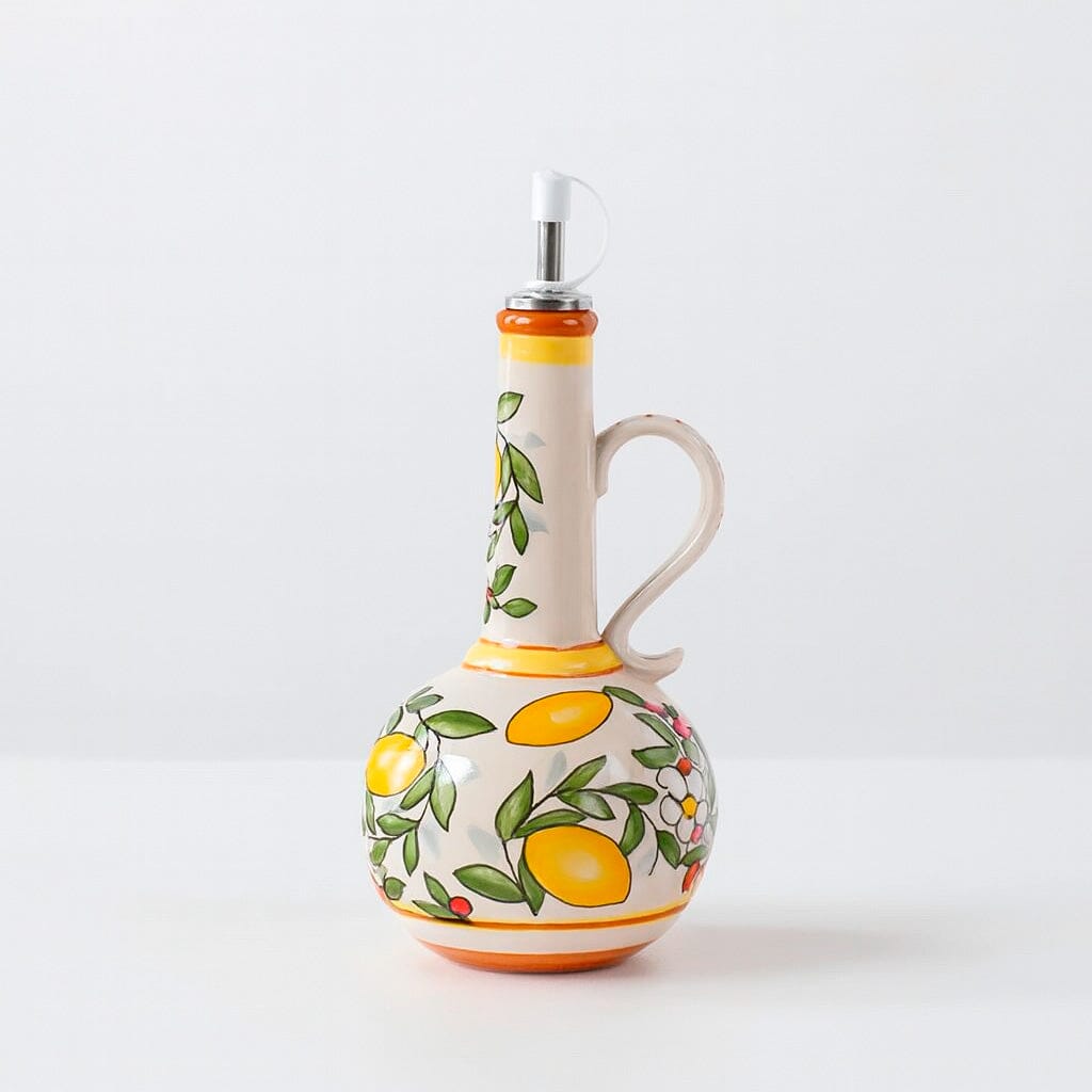 Aceitera de Cerámica Decorada con Tapa