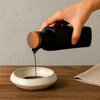 Botella de Cerámica para Aceite y Vinagre con Tapa de Madera