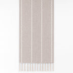 Camino De Mesa De Lino Natural Con Acabado Artesanal