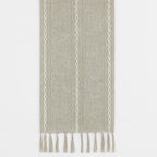 Camino De Mesa De Lino Natural Con Acabado Artesanal