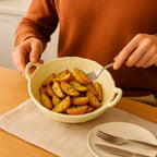 Charola De Cerámica Mate Con Asas Laterales