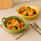 Charola De Cerámica Mate Con Asas Laterales