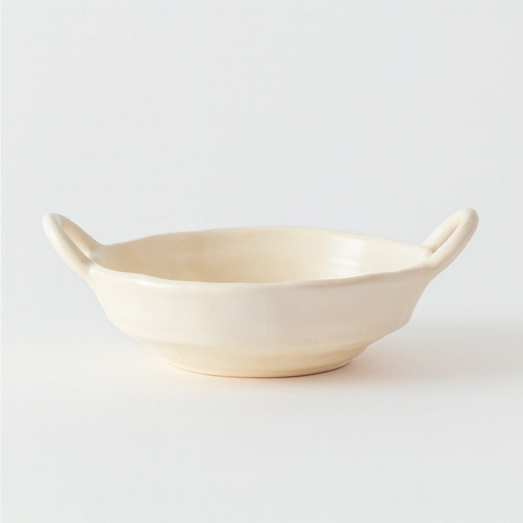 Charola De Cerámica Mate Con Asas Laterales