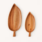 Charola De Madera Con Asa Hoja Gourmet