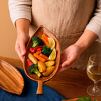 Charola De Madera Con Asa Hoja Gourmet