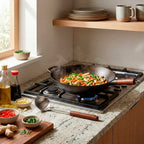 Cuchara para Wok de Acero Inoxidable con Mango de Madera