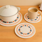 Descansa Ollas De Algodón Con Estampado Floral Nórdico 4 Piezas