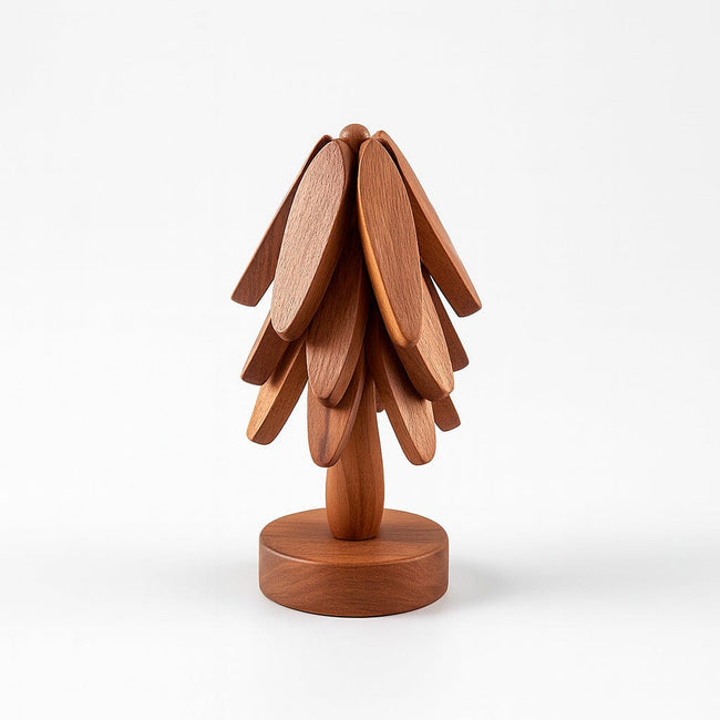 Descanso de Olla Plegable de Madera Con Soporte en Forma de Árbol Hover Image