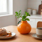 Florero de Cerámica en Forma de Mandarina para Decoración