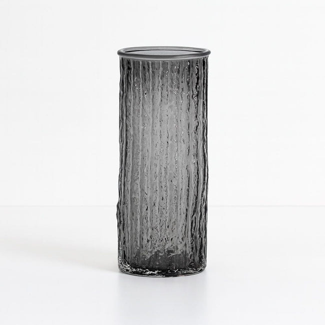 Florero de Vidrio Texturizado Cilíndrico para Mesa Hover Image