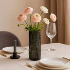 Florero de Vidrio Texturizado Cilíndrico para Mesa