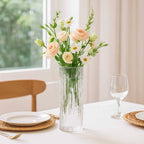 Florero de Vidrio Texturizado Cilíndrico para Mesa