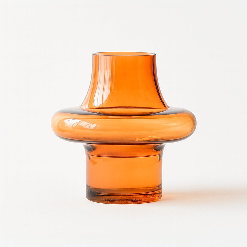Florero Decorativo de Vidrio Ámbar Moderno