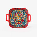 Fuente de Cerámica Decorada con Asas