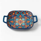 Fuente de Cerámica Decorada con Asas