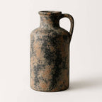 Jarrón de Cerámica Decorativo Rústico con Asa