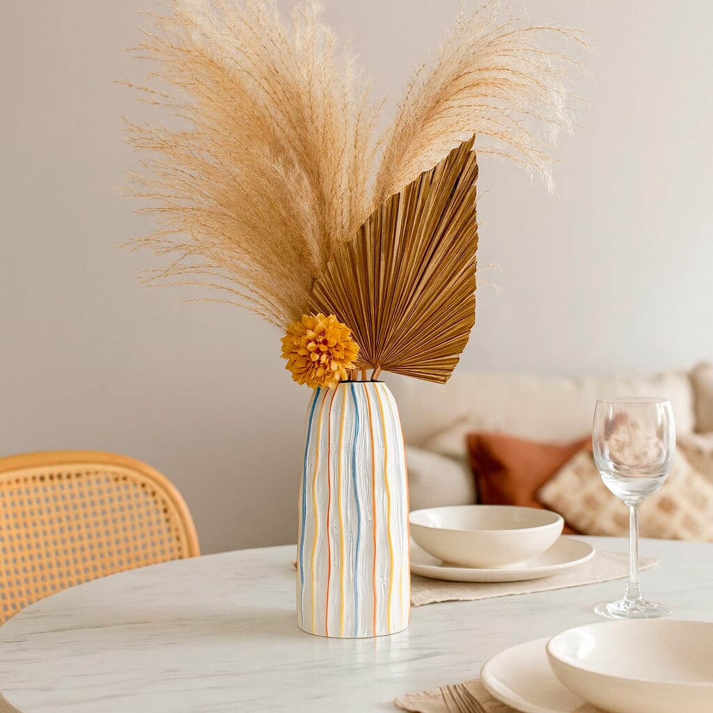 Jarrón Decorativo De Cerámica Con Pintura Colorida Para Centro De Mesa