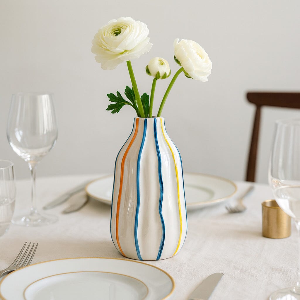 Jarrón Decorativo De Cerámica Con Pintura Colorida Para Centro De Mesa