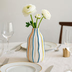 Jarrón Decorativo De Cerámica Con Pintura Colorida Para Centro De Mesa