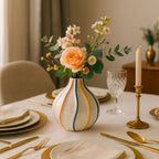 Jarrón Decorativo De Cerámica Con Pintura Colorida Para Centro De Mesa