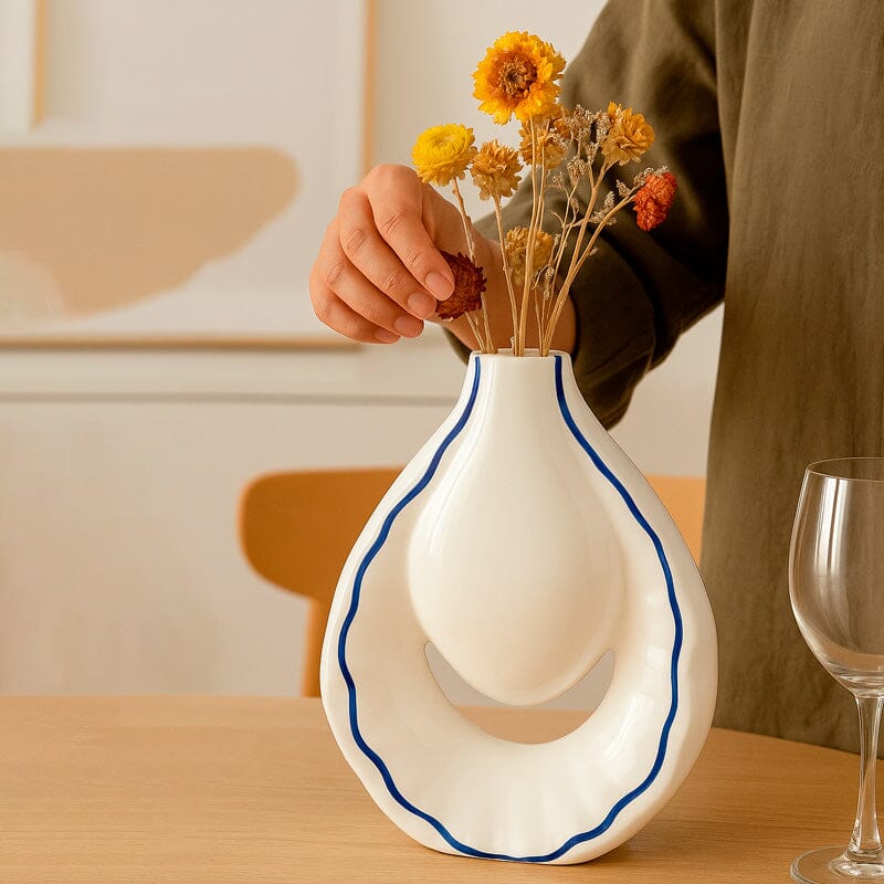 Jarrón Decorativo De Cerámica De Forma Orgánica