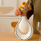 Jarrón Decorativo De Cerámica De Forma Orgánica