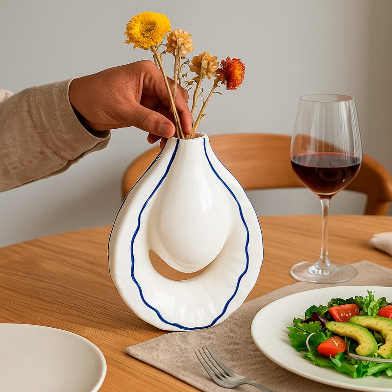 Jarrón Decorativo De Cerámica De Forma Orgánica