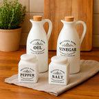 Kit Porta Temperos em Cerâmica com Tampa de Cortiça 4 Peças Kit Porta Temperos em Cerâmica com Tampa de Cortiça 4 Peças Doca 