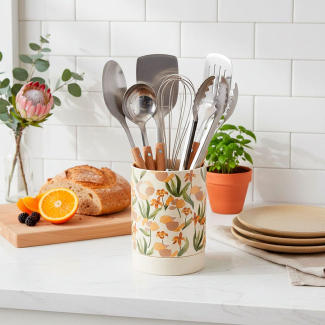 Porta Cubiertos de Cerámica con Diseño Floral Main Image