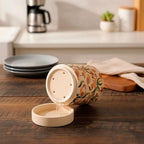 Porta Cubiertos de Cerámica con Diseño Floral