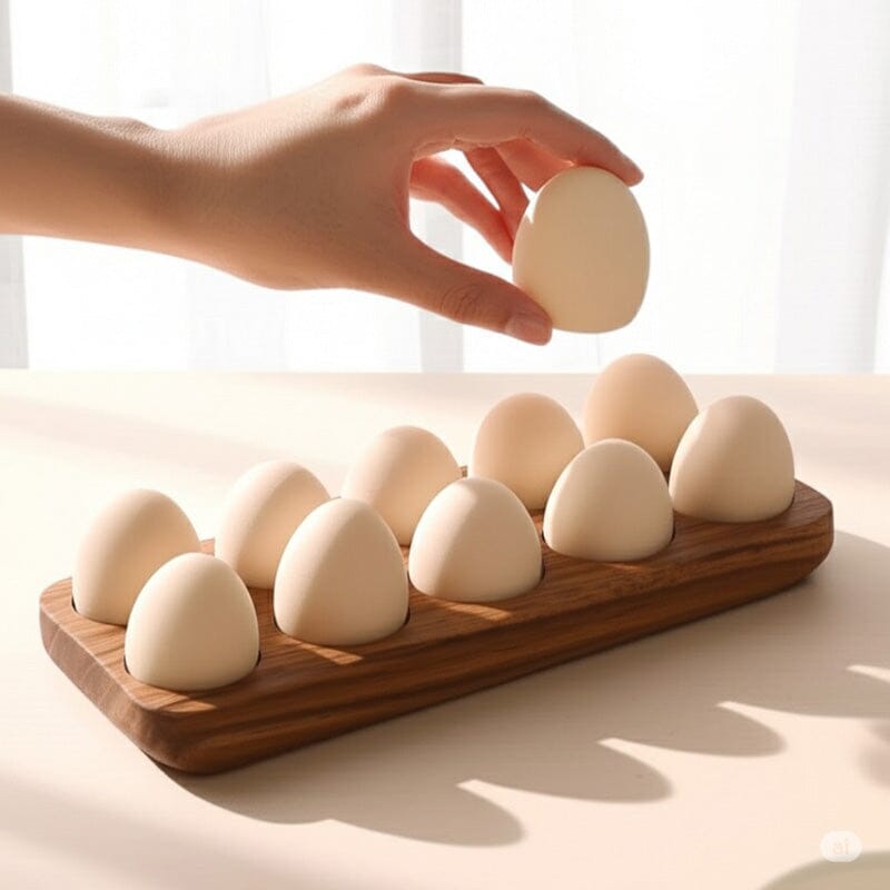 Porta Huevos De Madera 12 Unidades