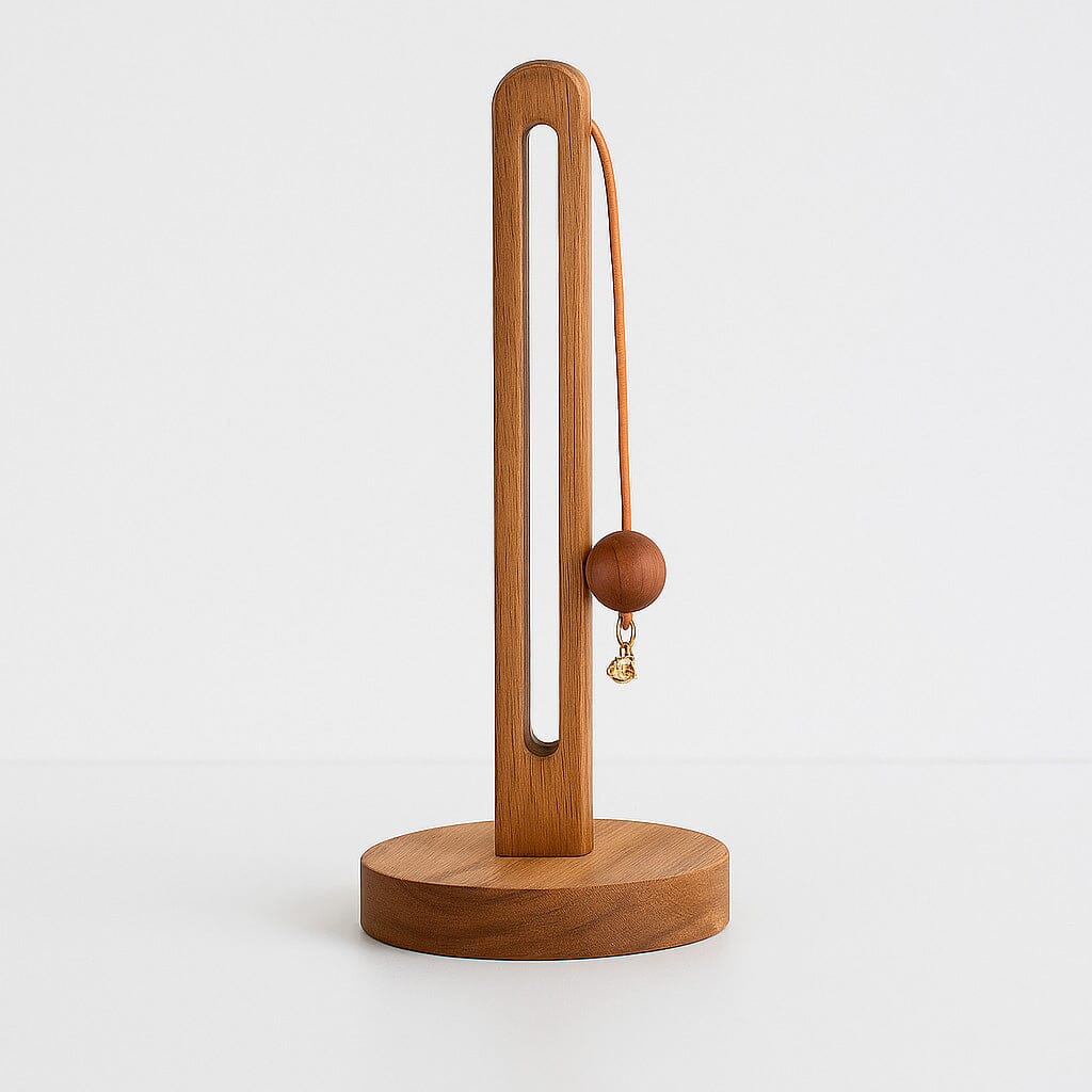 Portarrollos de Madera para Papel de Cocina con Esfera Decorativa