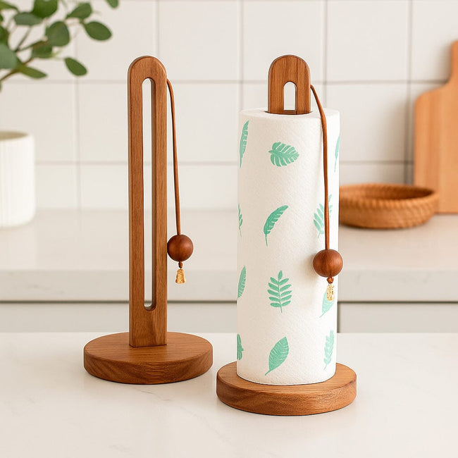 Portarrollos de Madera para Papel de Cocina con Esfera Decorativa Main Image