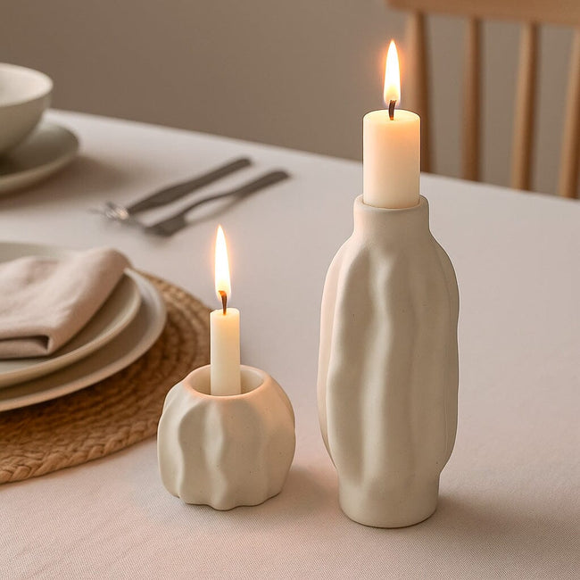 Portavelas de Cerámica con Textura Orgánica Main Image