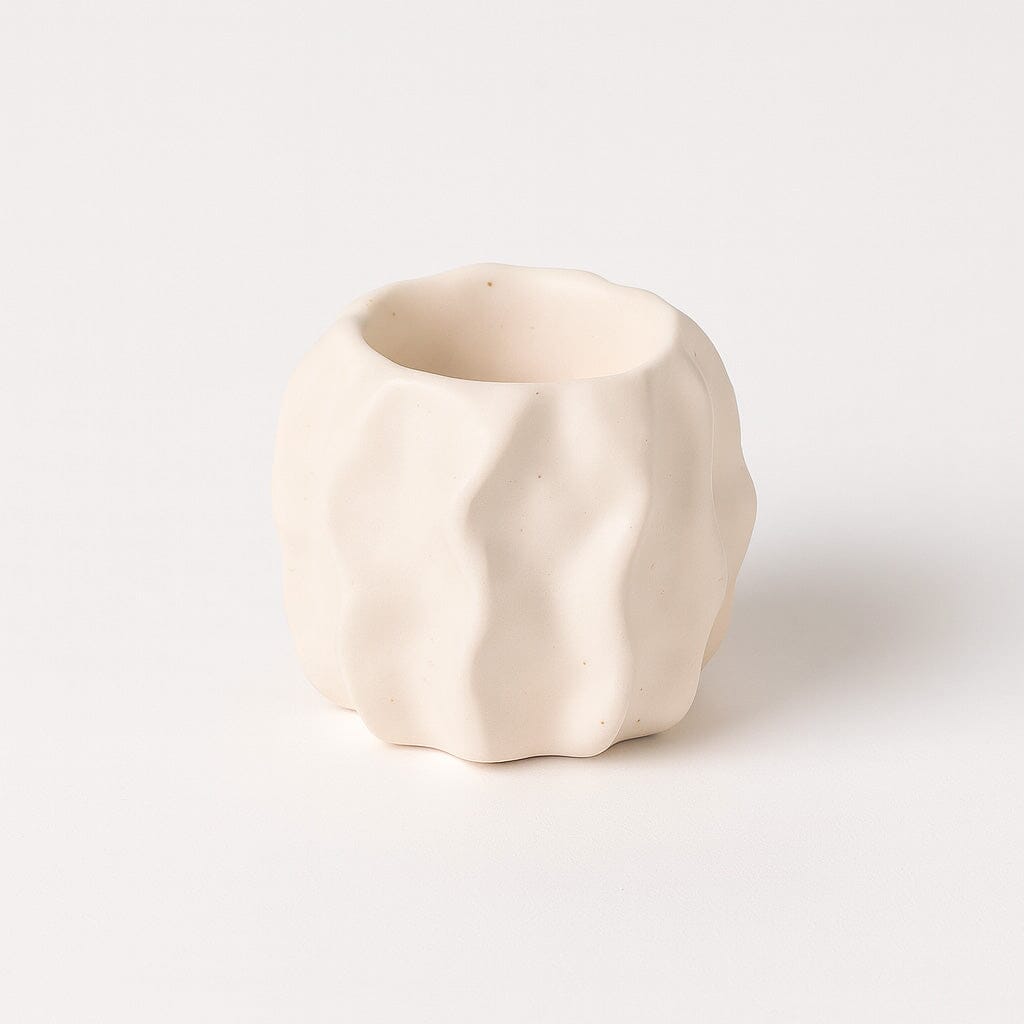 Portavelas de Cerámica con Textura Orgánica