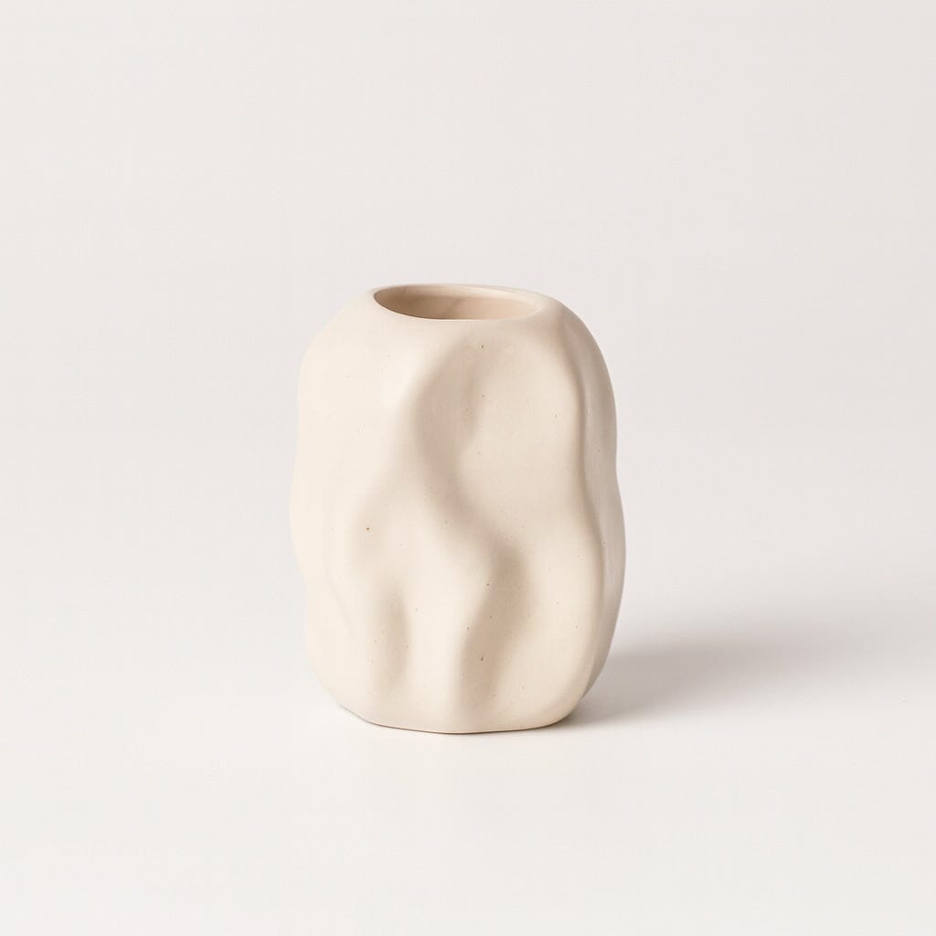 Portavelas de Cerámica con Textura Orgánica