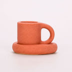 Portavelas de Cerámica en Forma de Taza Decorativa