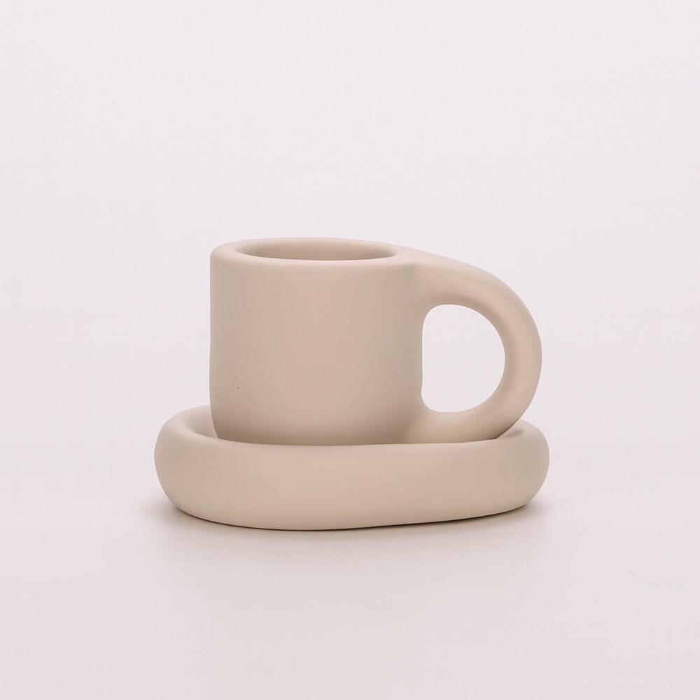Portavelas de Cerámica en Forma de Taza Decorativa