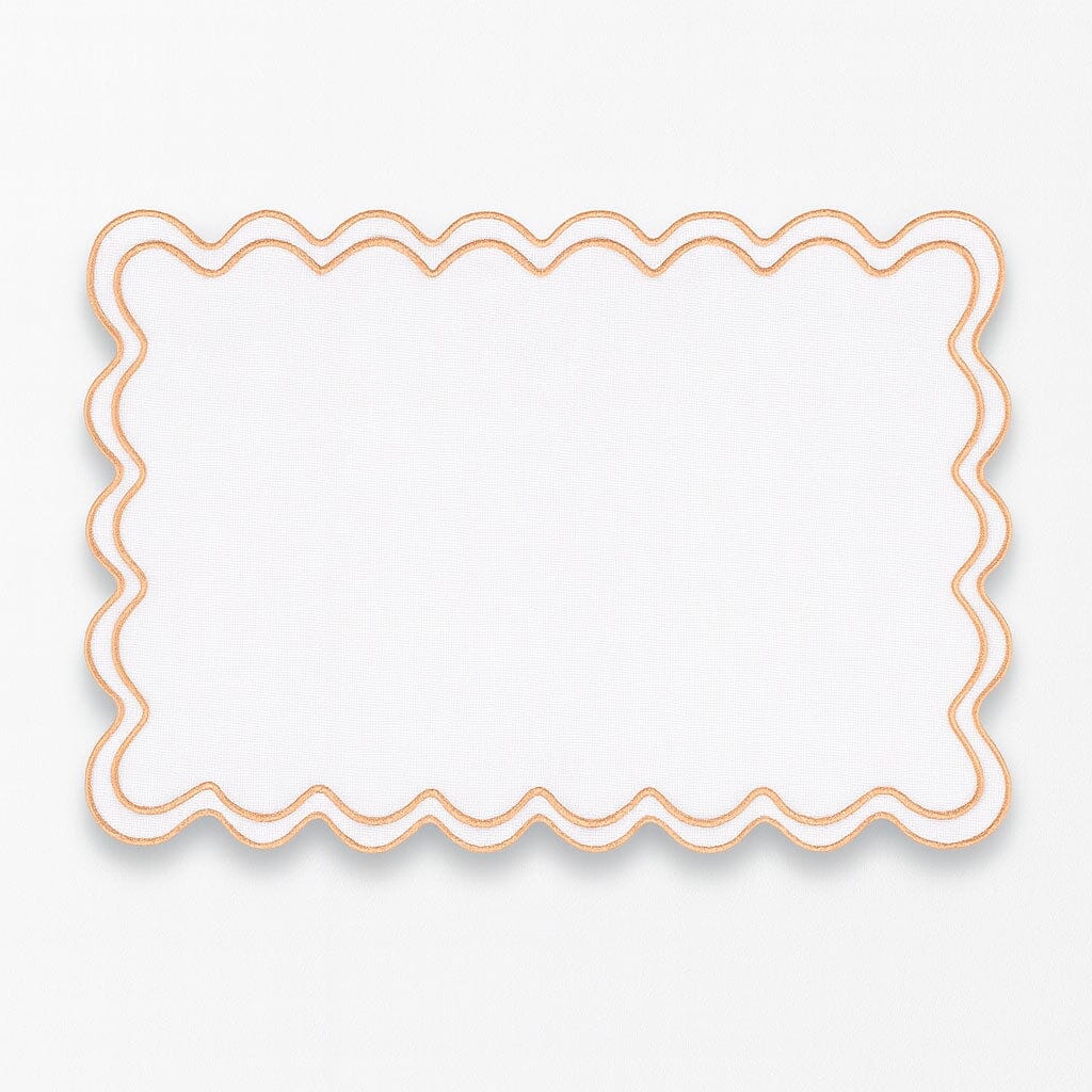 Set de Manteles Individuales de Lino con Borde Ondulado (6 Piezas)