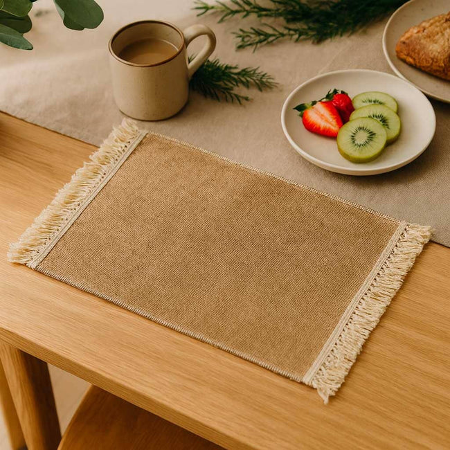 Set de Manteles Individuales de Lino con Flecos (4 Piezas) Main Image