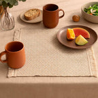 Set de Manteles Individuales de Lino con Flecos (4 Piezas)