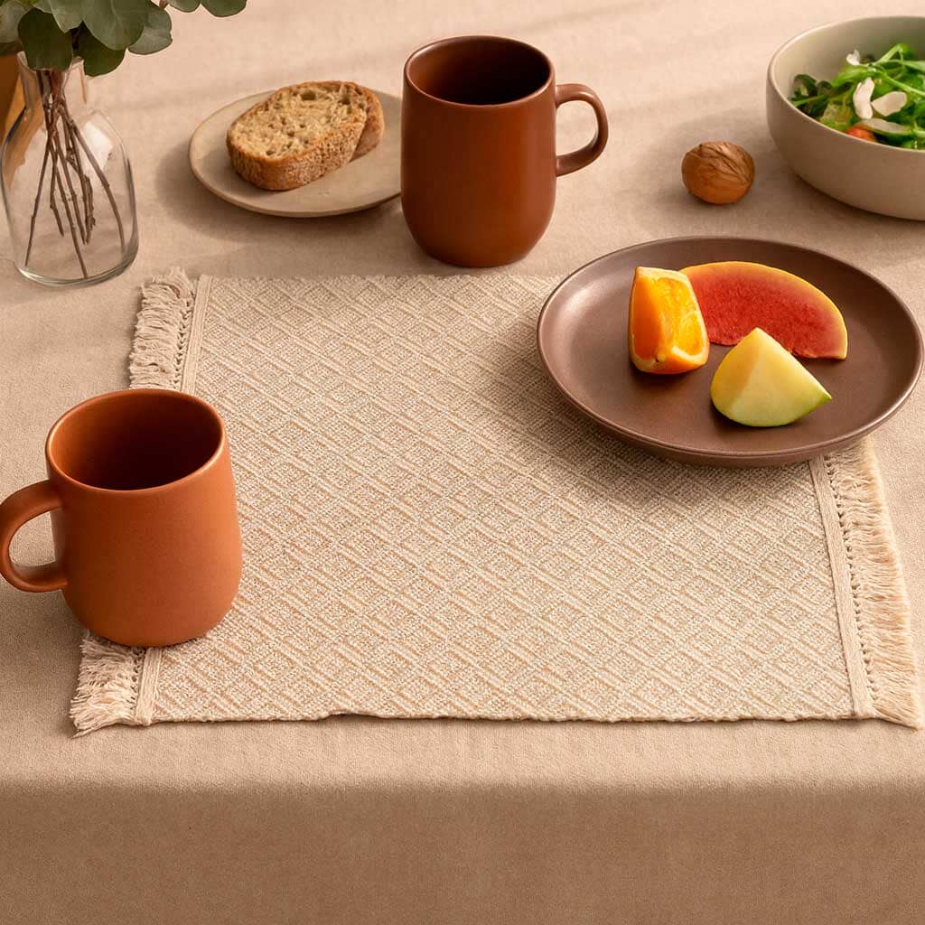 Set de Manteles Individuales de Lino con Flecos (4 Piezas)