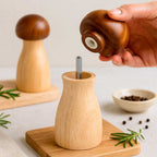Set de Molinillos de Sal y Pimienta de Madera (Diseño Hongo y Base)