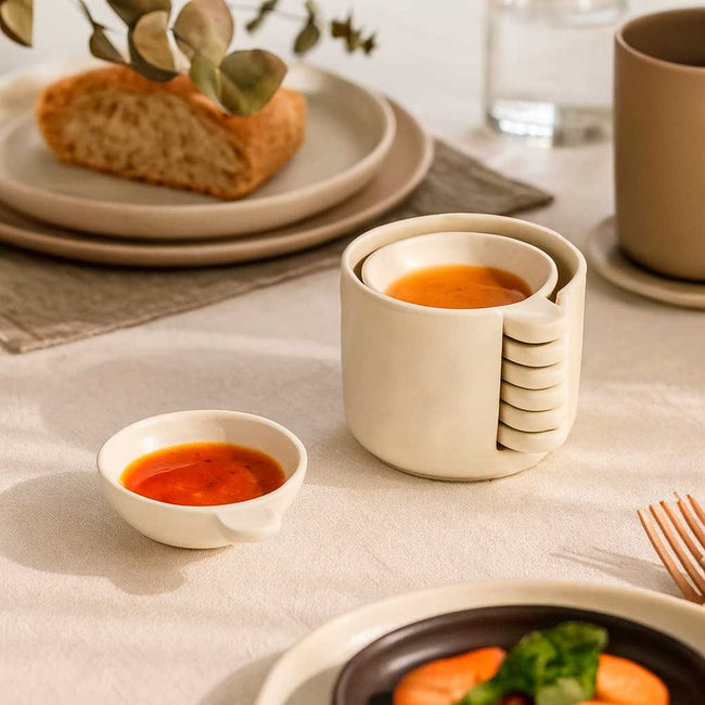 Set de Salseras de Cerámica con Soporte Main Image