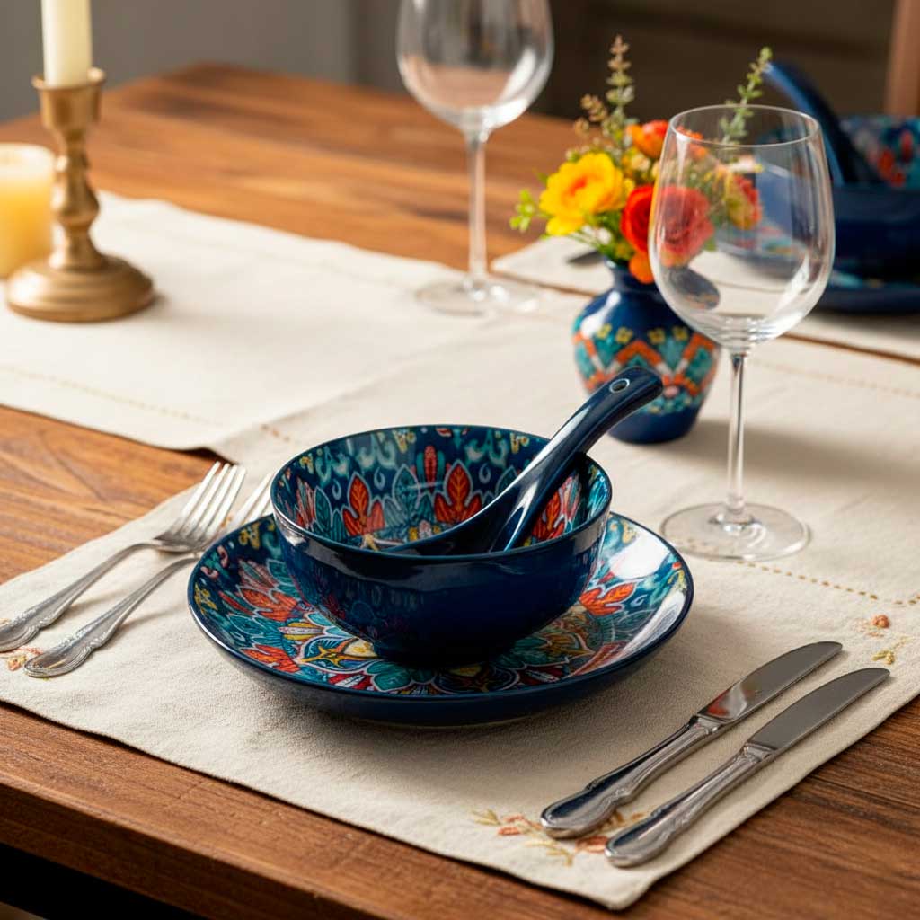 Set de Vajilla de Cerámica Colorida 3 Piezas