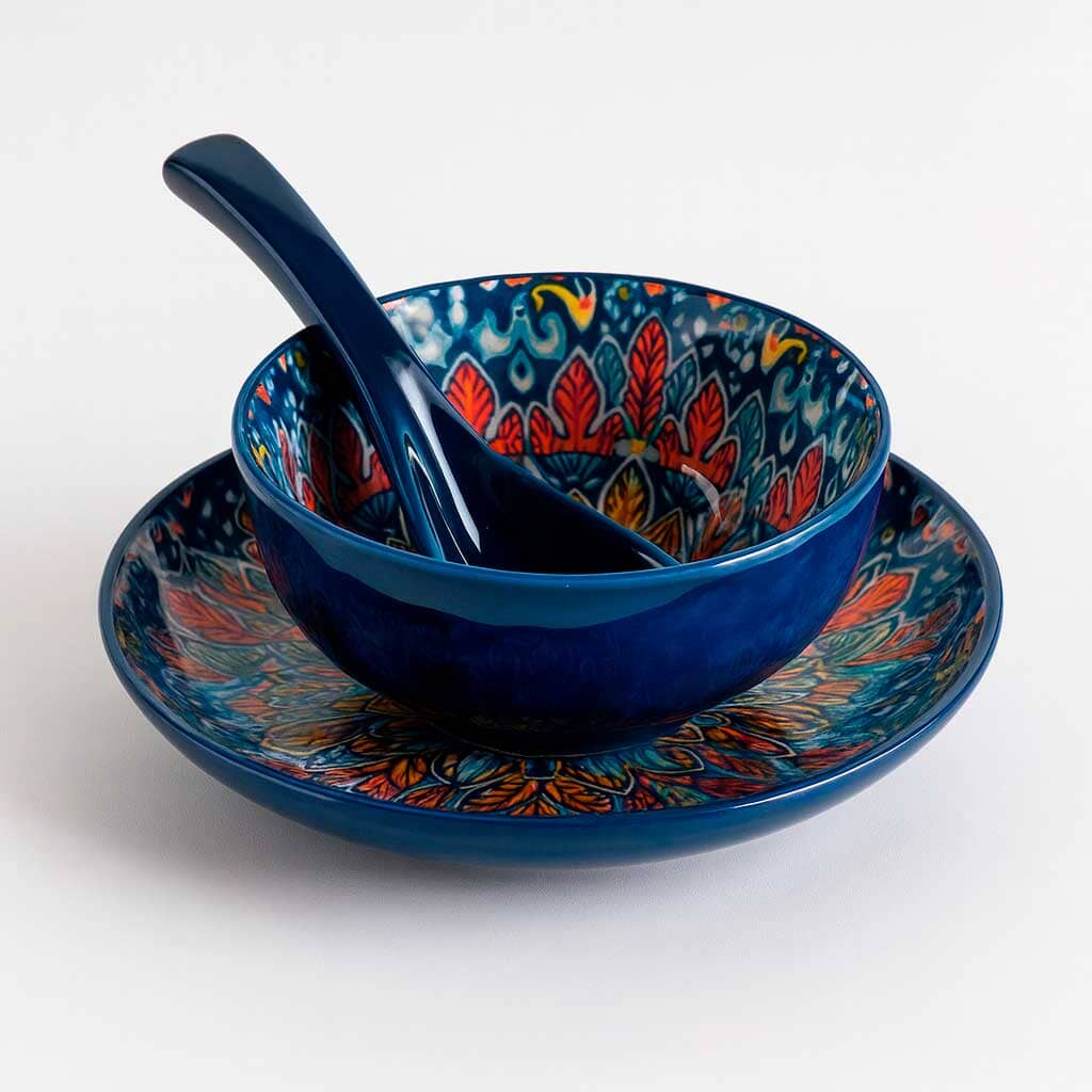 Set de Vajilla de Cerámica Colorida 3 Piezas